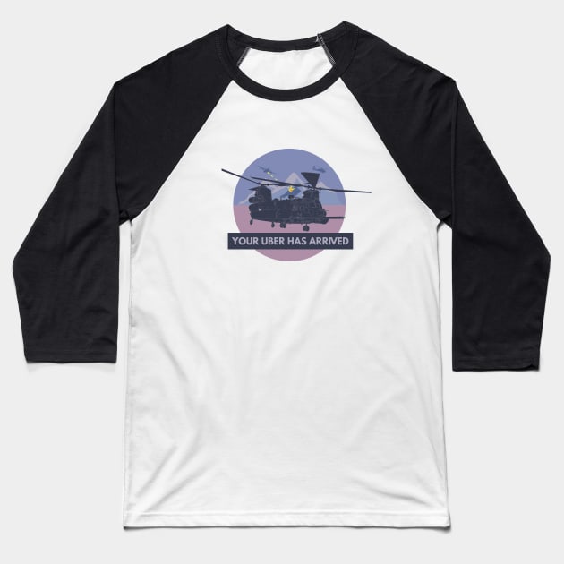 Military MH-47 Chinook Helicopter Evac Baseball T-Shirt by NorseTech